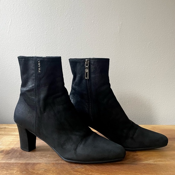 PRADA Womens Mid-Heel Suede Ankle Boot size 7.5 - Picture 3 of 10